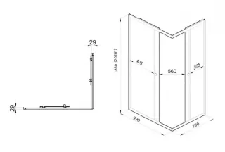 Душевой уголок Triton Вента Щ0000057860 100x80 см профиль хром стекло прозрачное